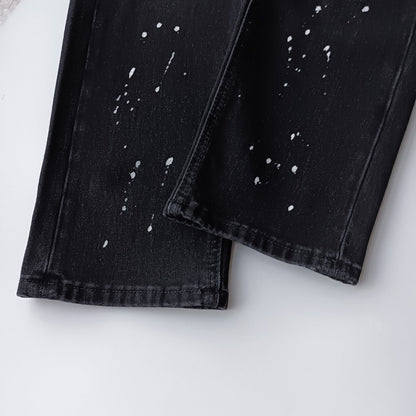 Ksubi Chitch Men's Black Distressed Paint Splatter Jeans