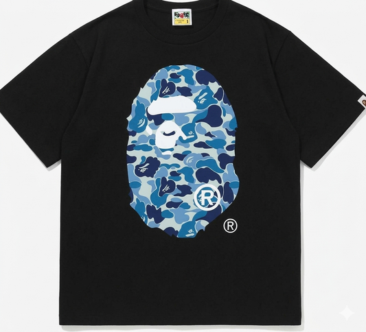A Bathing Ape BAPE Big Ape Head Tee Blue Camo