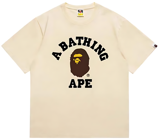 BAPE College T-Shirt Beige