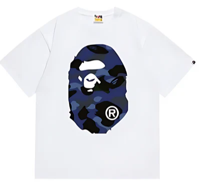 BAPE ABC Camo Big Ape Head Tee White/Navy