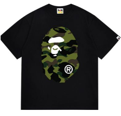 BAPE 1st Camo Big Ape Head Tee Black Green
