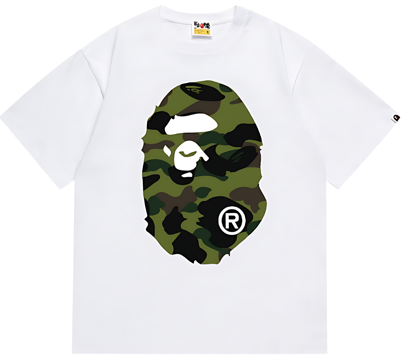 BAPE 1st Camo Big Ape Head Tee White Green