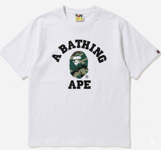 BAPE ABC Camo College Tee White/Green