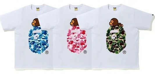 A Bathing Ape BAPE Big Ape Head Camo Logo Tee White