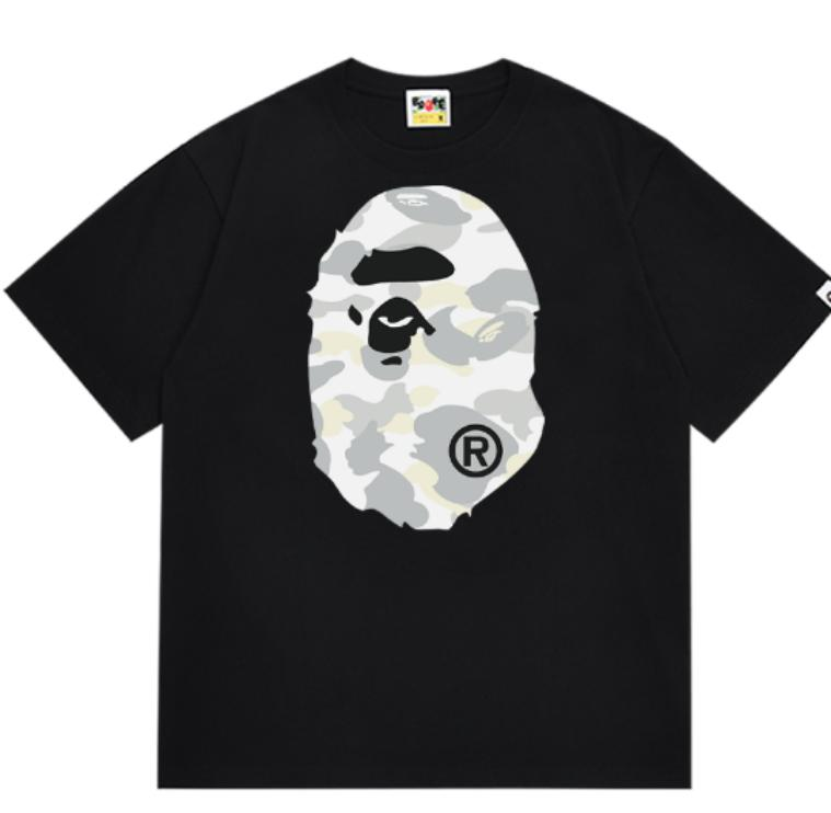 BAPE Grey Camo Big Ape Head T-shirt Black Men's