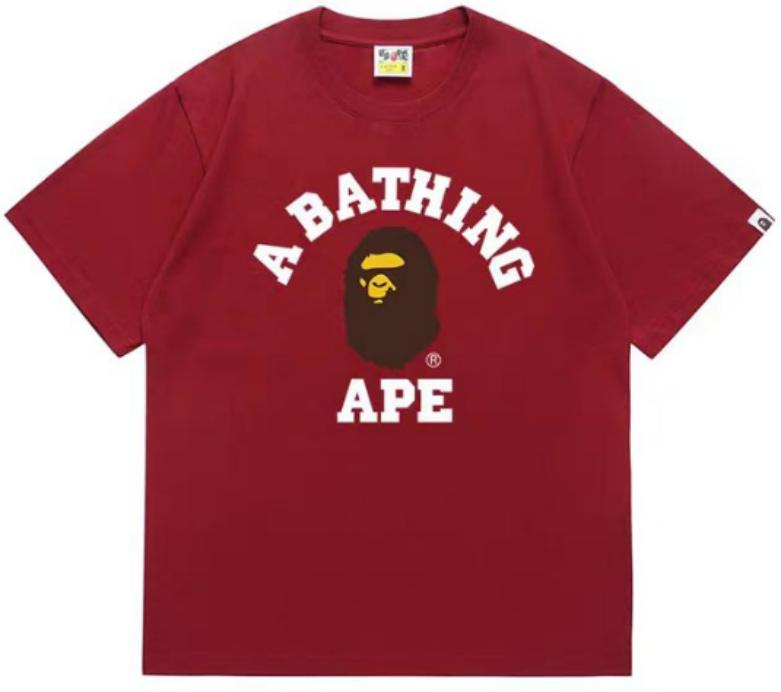 BAPE College T-Shirt Red