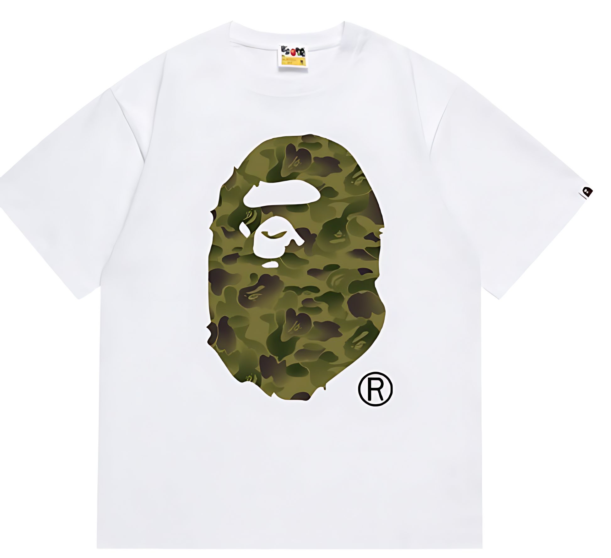 BAPE 1st Camo Big Ape Head Tee White Green