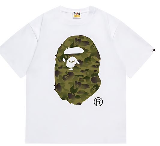 BAPE 1st Camo Big Ape Head Tee White Green