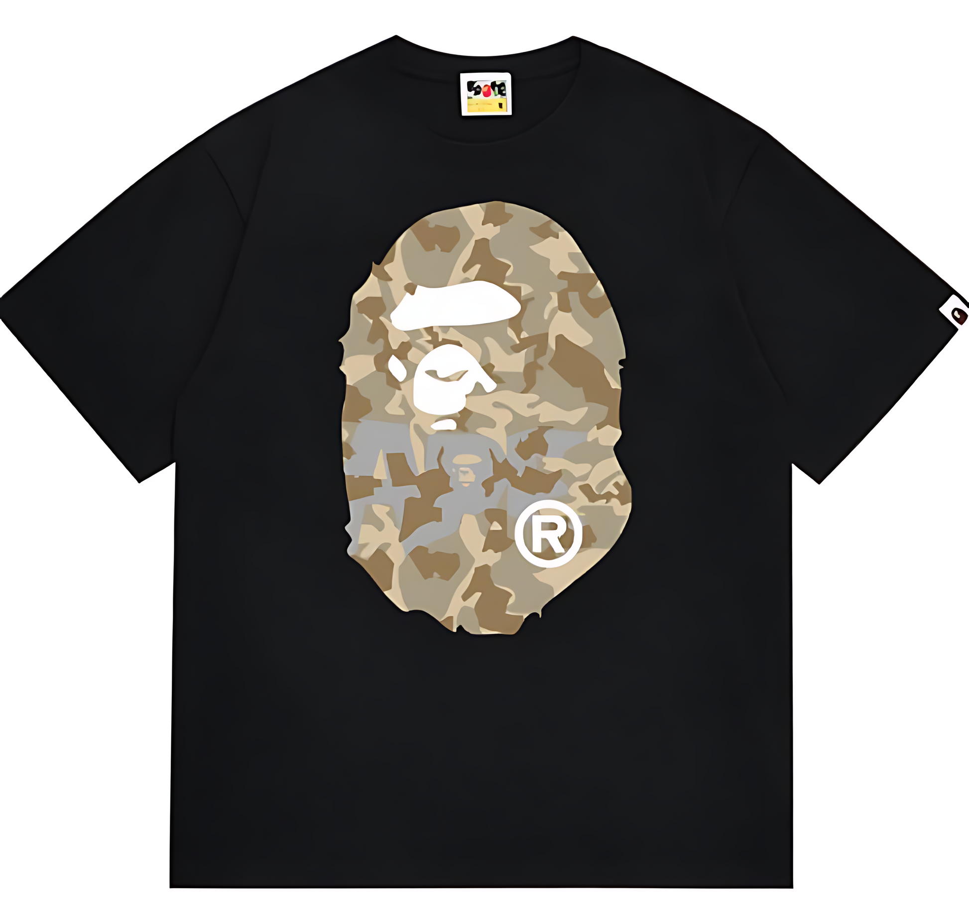 BAPE Sand Camo Big Ape Head Tee Black