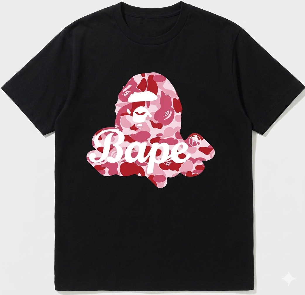 BAPE ABC Pink Camo Ape Head Bape Tee