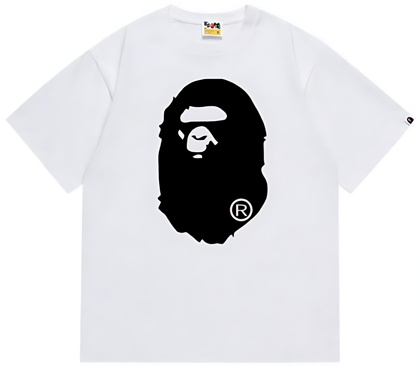 A BATHING APE BIG APE HEAD TEE BLACK WHITE