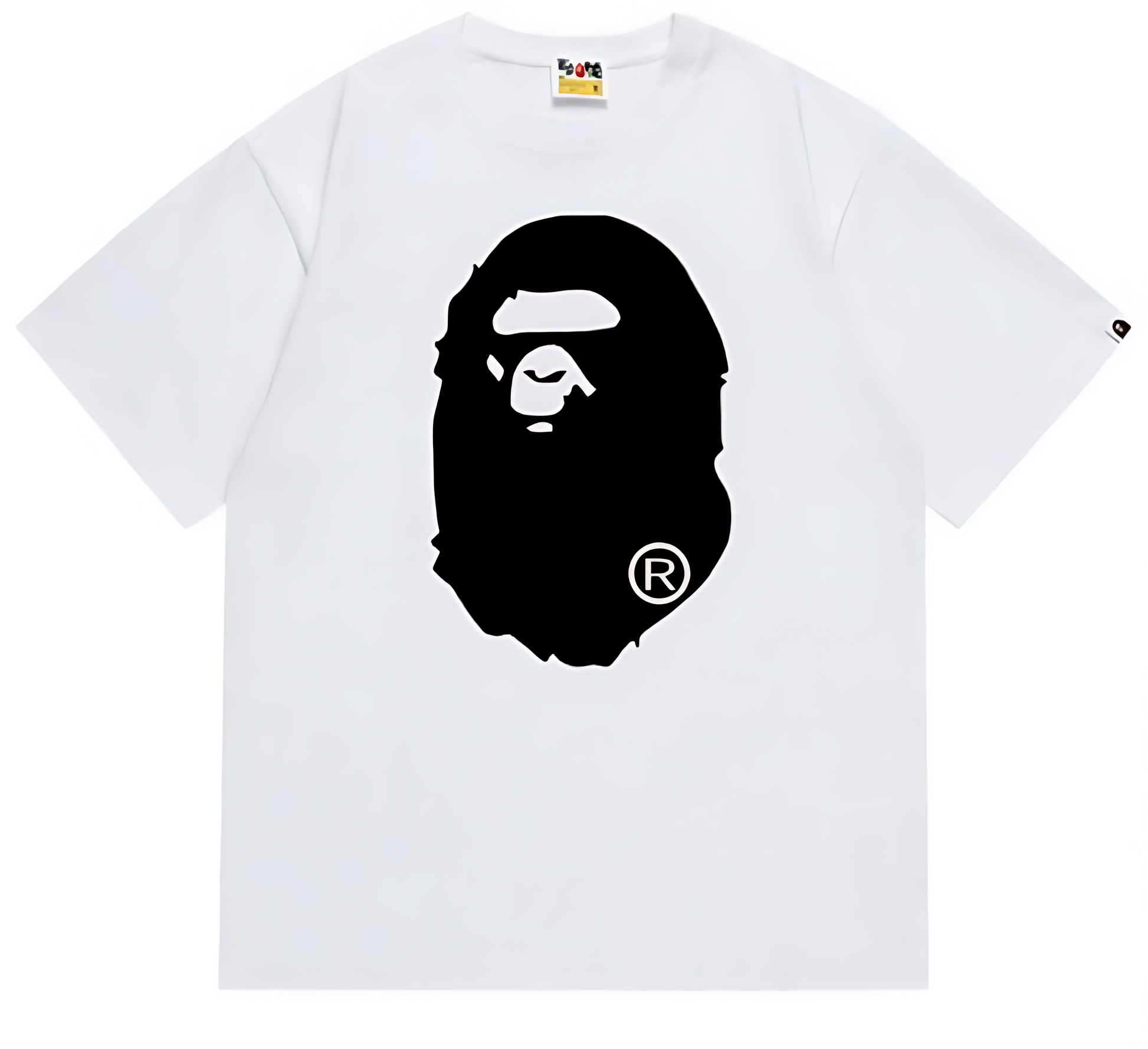 A BATHING APE BIG APE HEAD TEE BLACK WHITE