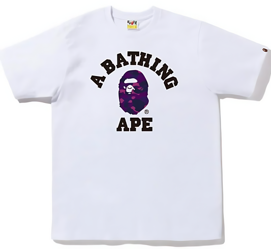 A Bathing Ape Color Camo College Tee Purple Camo