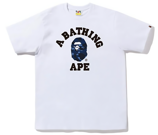 A Bathing Ape Color Camo College Tee Blue Camo