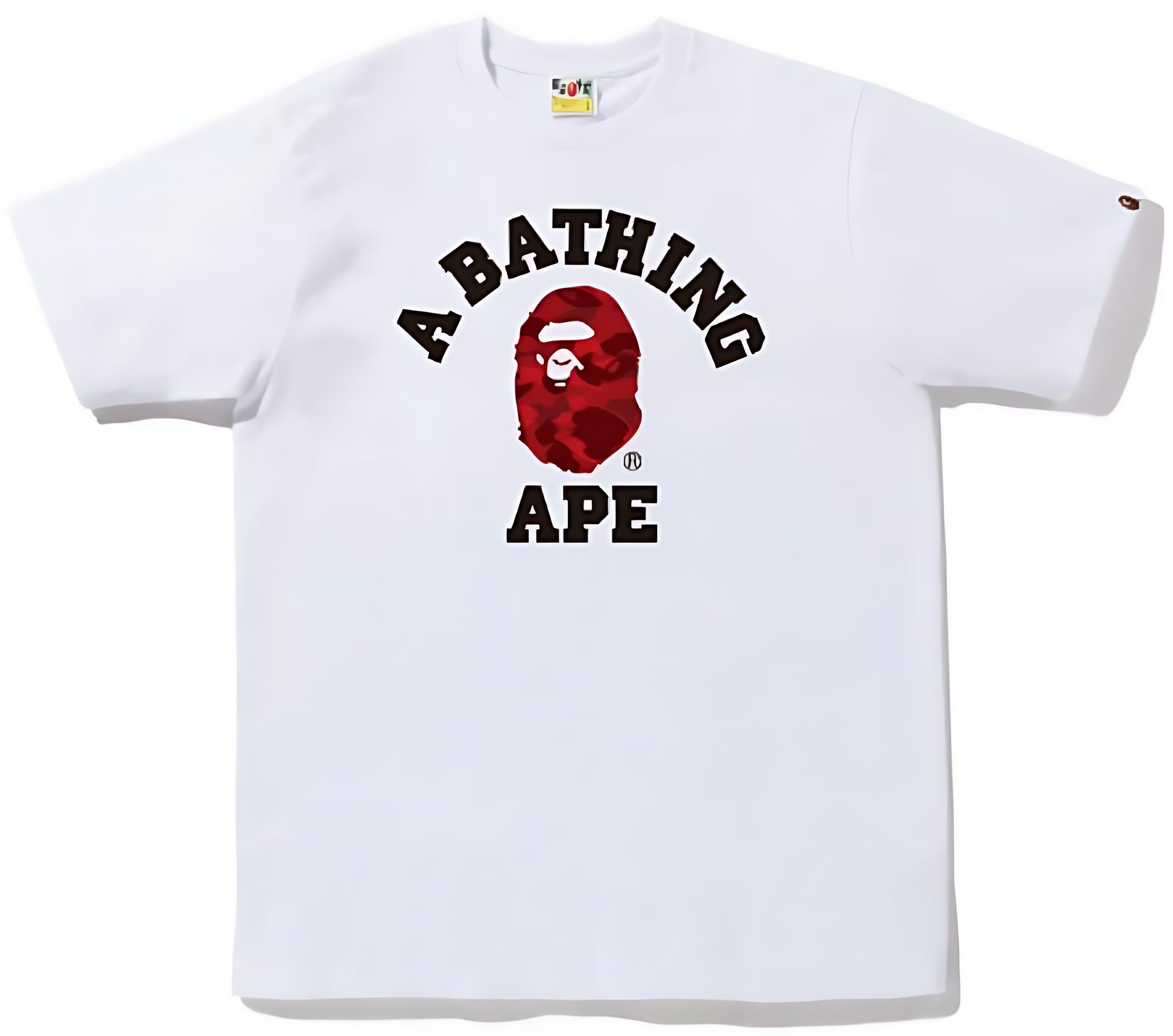 A Bathing Ape Color Camo College Tee Red Camo