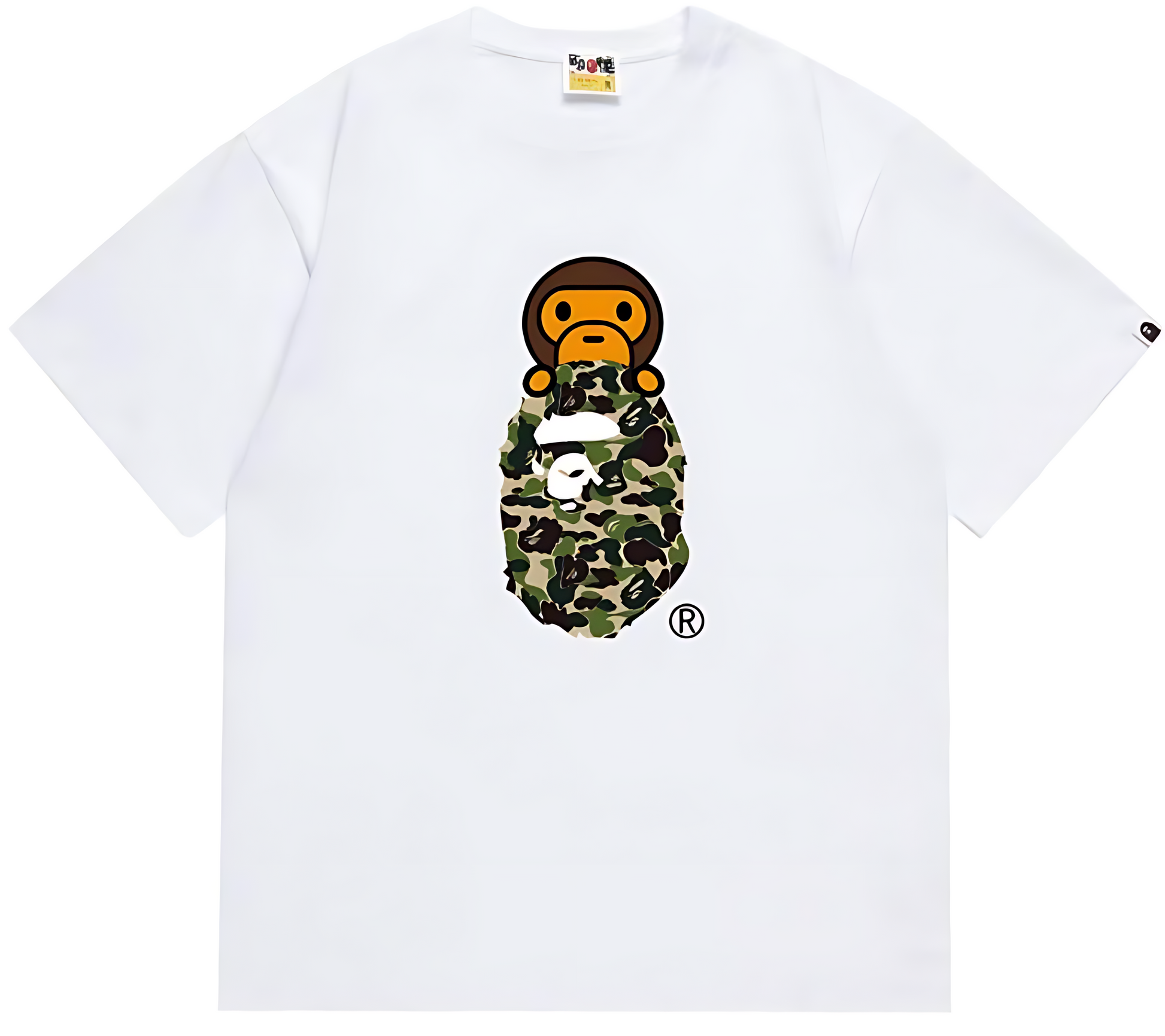 A Bathing Ape 1st Camo Milo On Ape Head Tee - Green Camo