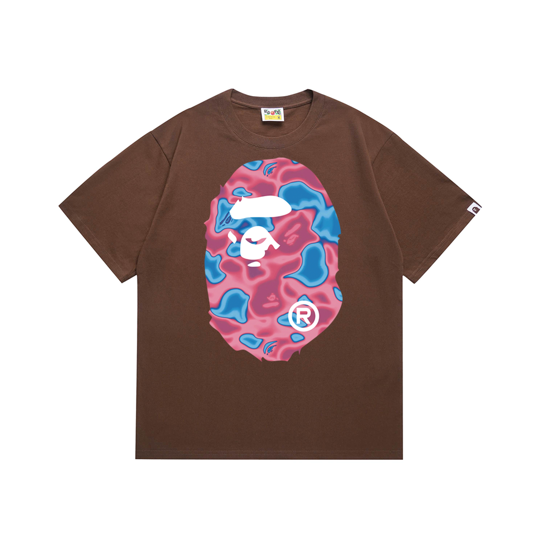BAPE Liquid Camo Big Ape Head T-Shirt Brown Pink