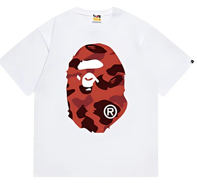 BAPE Red ABC Camo Big Ape Head Tee