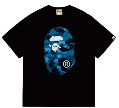 BAPE Blue ABC Camo Big Ape Head T-shirt