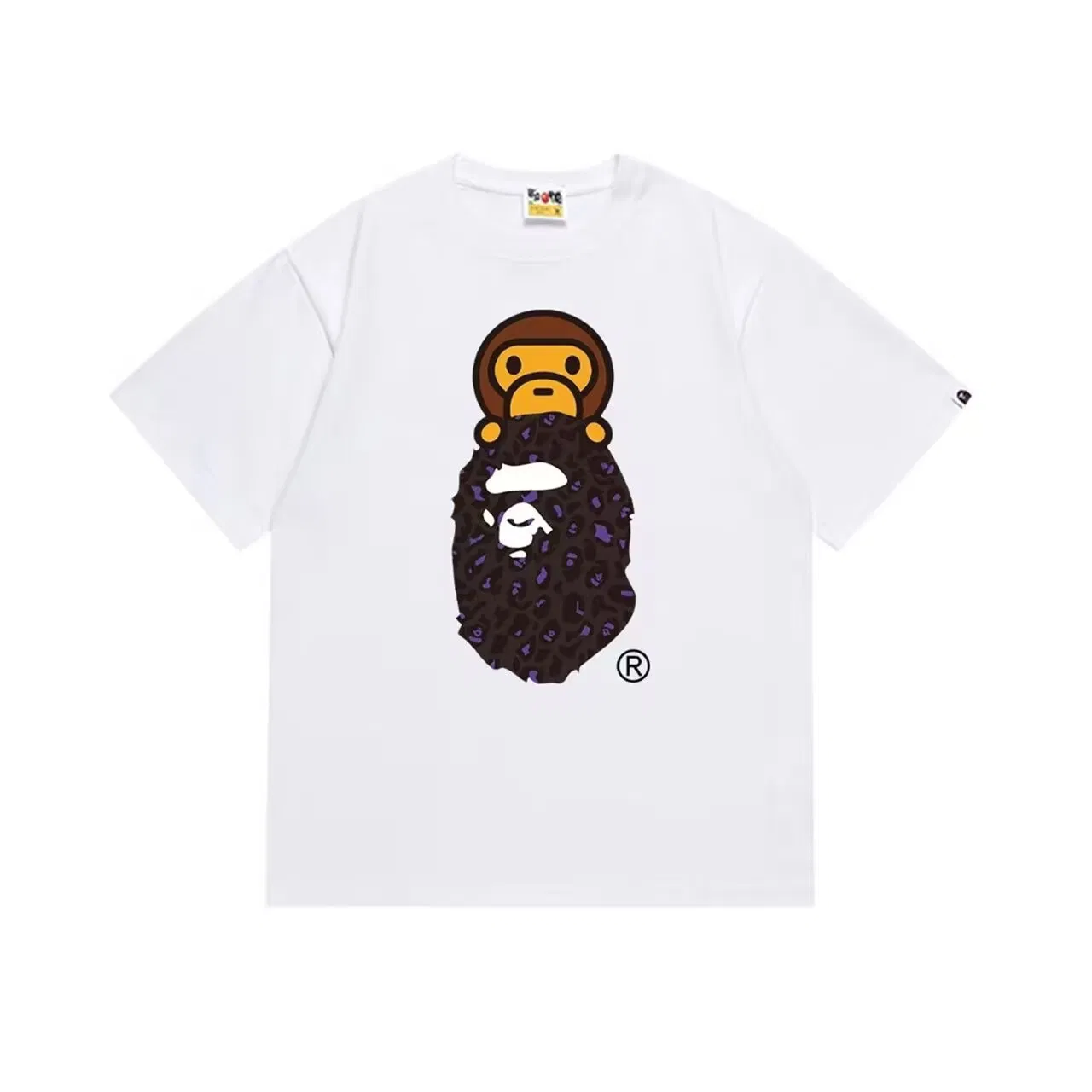 BAPE Leopard Milo On Ape Head T-Shirt White
