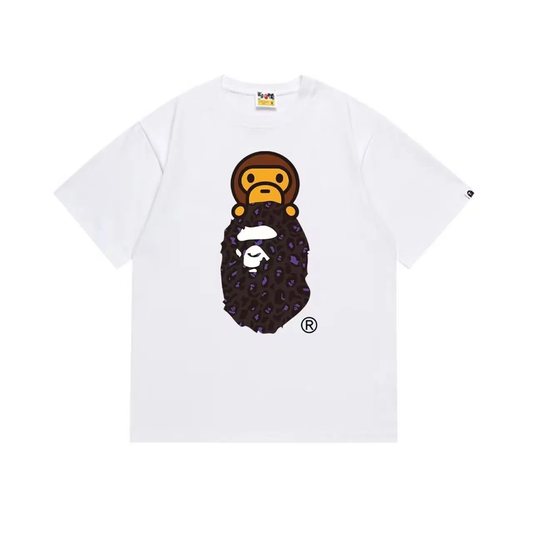 BAPE Leopard Milo On Ape Head T-Shirt White