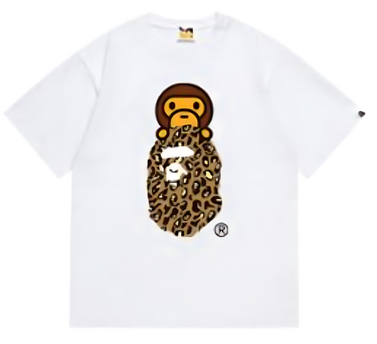 BAPE Baby Milo Leopard Ape Head T-Shirt White