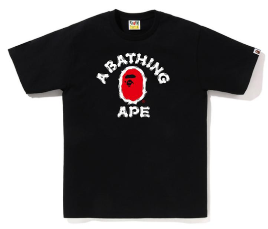 BAPE Brush College T-Shirt Black Red