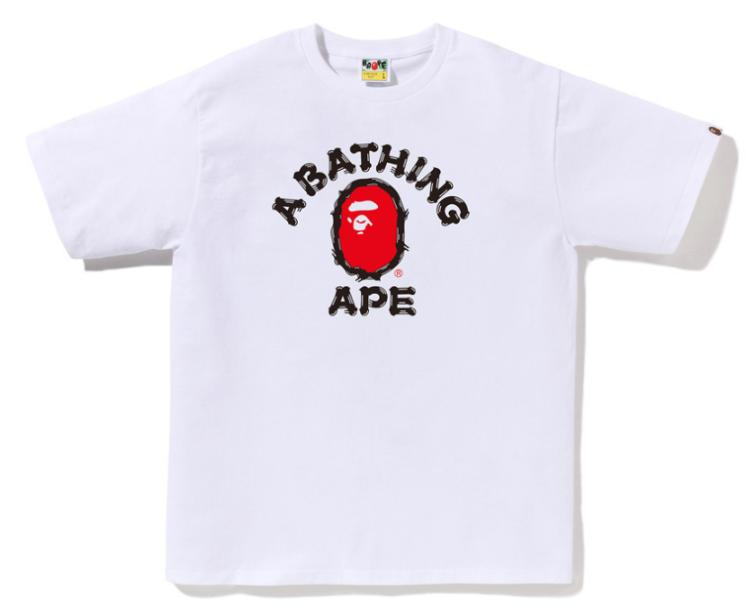 BAPE Brush College T-Shirt White Red