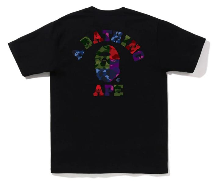 BAPE Color Camo Crazy College T-Shirt Black