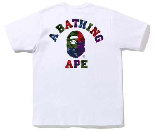BAPE Color Camo Crazy College T-Shirt White