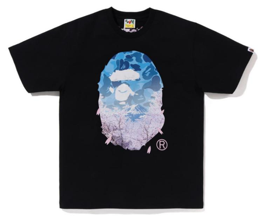 BAPE Sakura Photo Ape Head T-Shirt Black