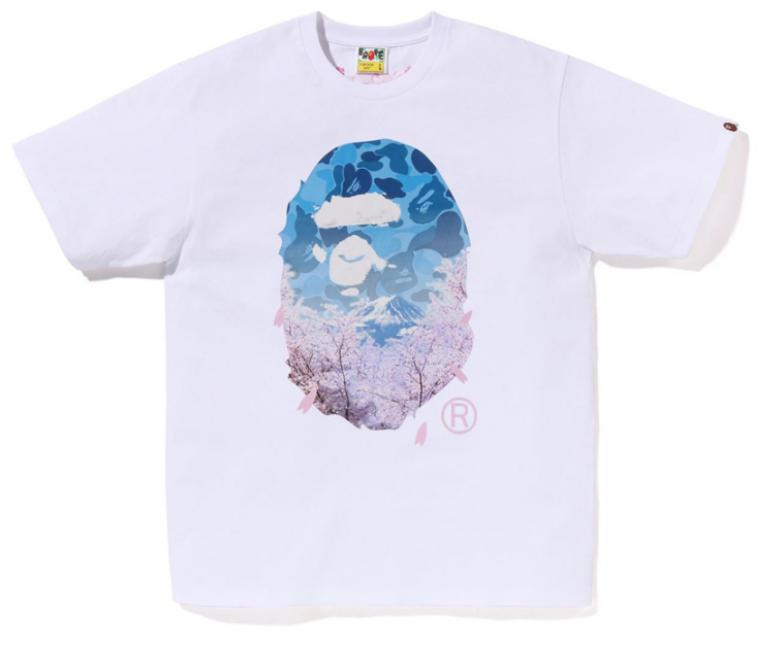 BAPE Sakura Photo Ape Head T-Shirt White