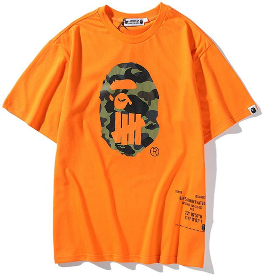 BAPE x Undefeated Ape Head T-Shirt Orange