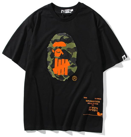 BAPE x Undefeated Ape Head T-Shirt Black