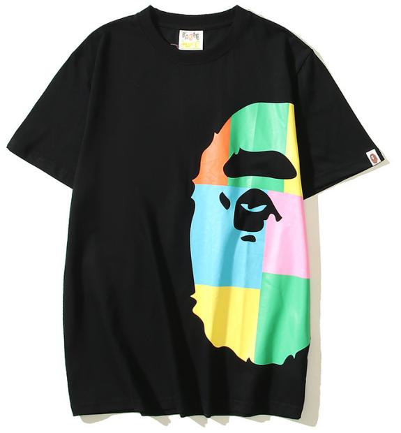 BAPE Color Block Side Big Ape Head T-Shirt Black