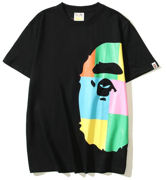 BAPE Color Block Side Big Ape Head T-Shirt Black