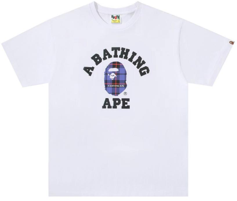 BAPE Check College T-Shirt White