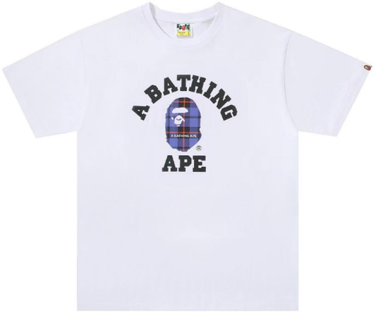 BAPE Check College T-Shirt White