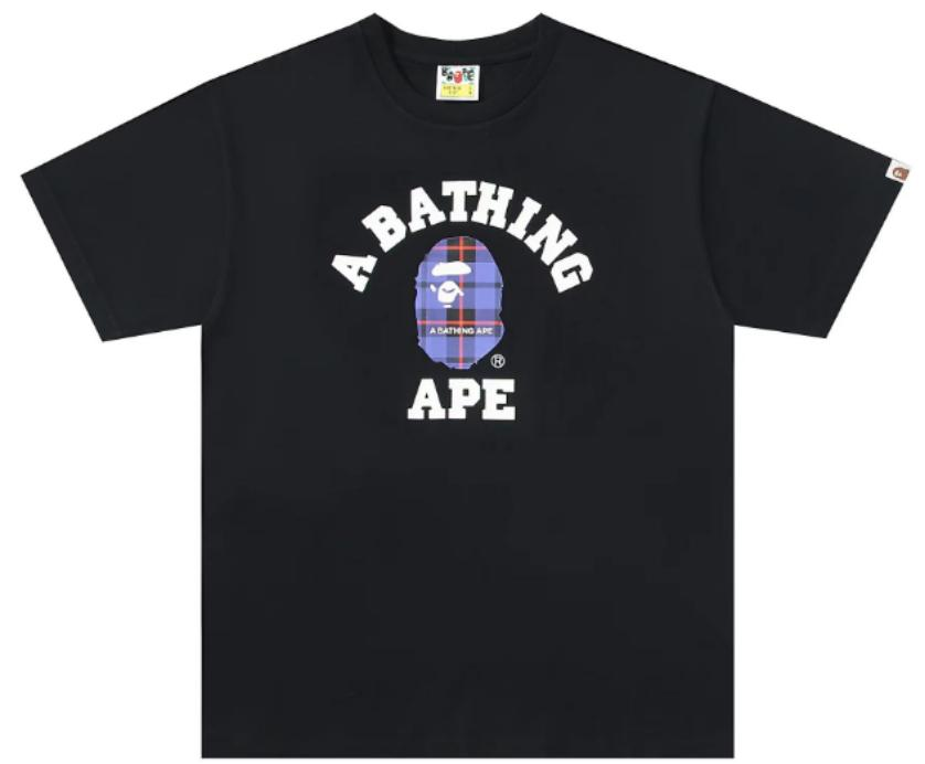 BAPE Check College T-Shirt Black