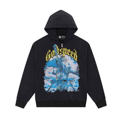 Godspeed Statue Of Liberty Zip Up Hoodie