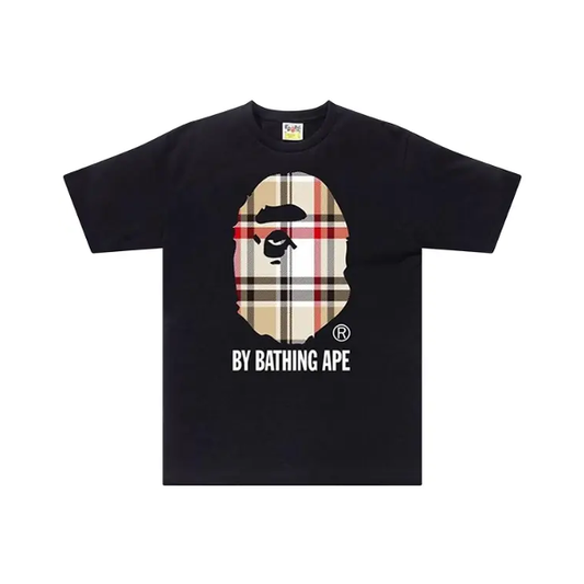 A Bathing Ape BAPE Check Ape Head Graphic T-Shirt Black