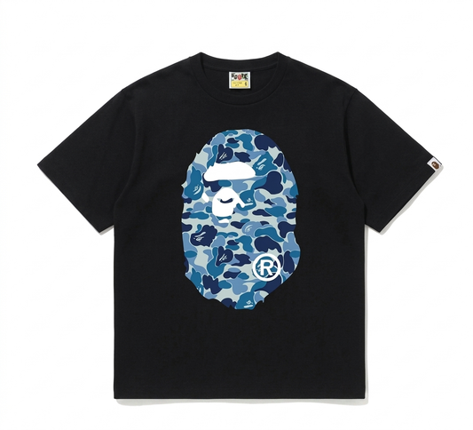 BAPE ABC Camo Big Ape Head Tee Black/Blue