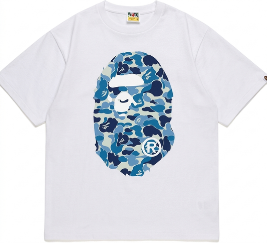 BAPE ABC Camo Big Ape Head Tee White/Blue