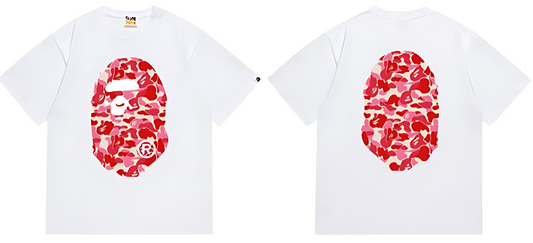 A Bathing Ape ABC Camo Big Ape Head Tee White/Pink