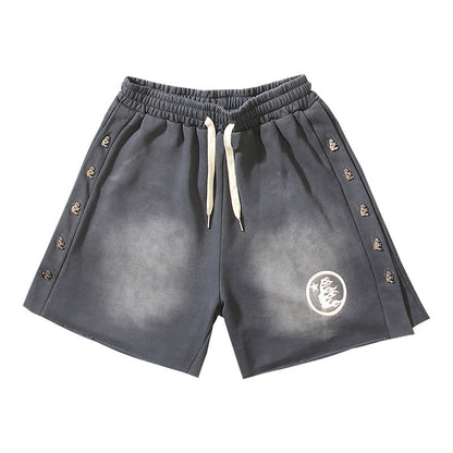 Hellstar Side Stripe Circular Logo Snap Shorts