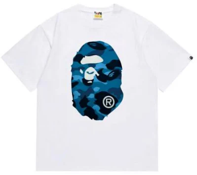 BAPE Blue ABC Camo Big Ape Head T-shirt