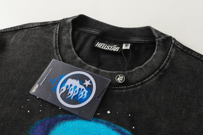 Hellstar The Future Goggles Graphic Print Streetwear Tee Washed Black