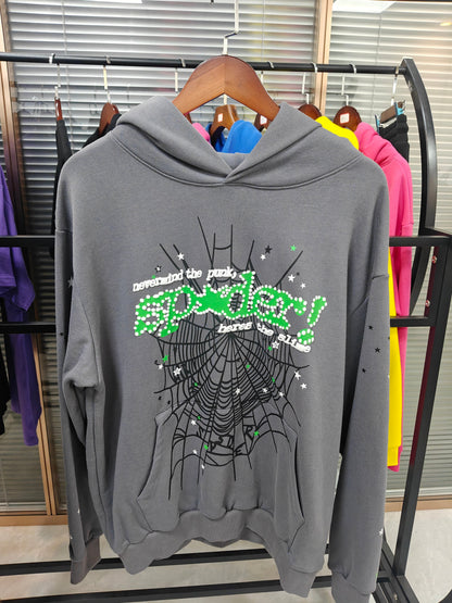Sp5der Punk V2 Hoodie Slate Grey