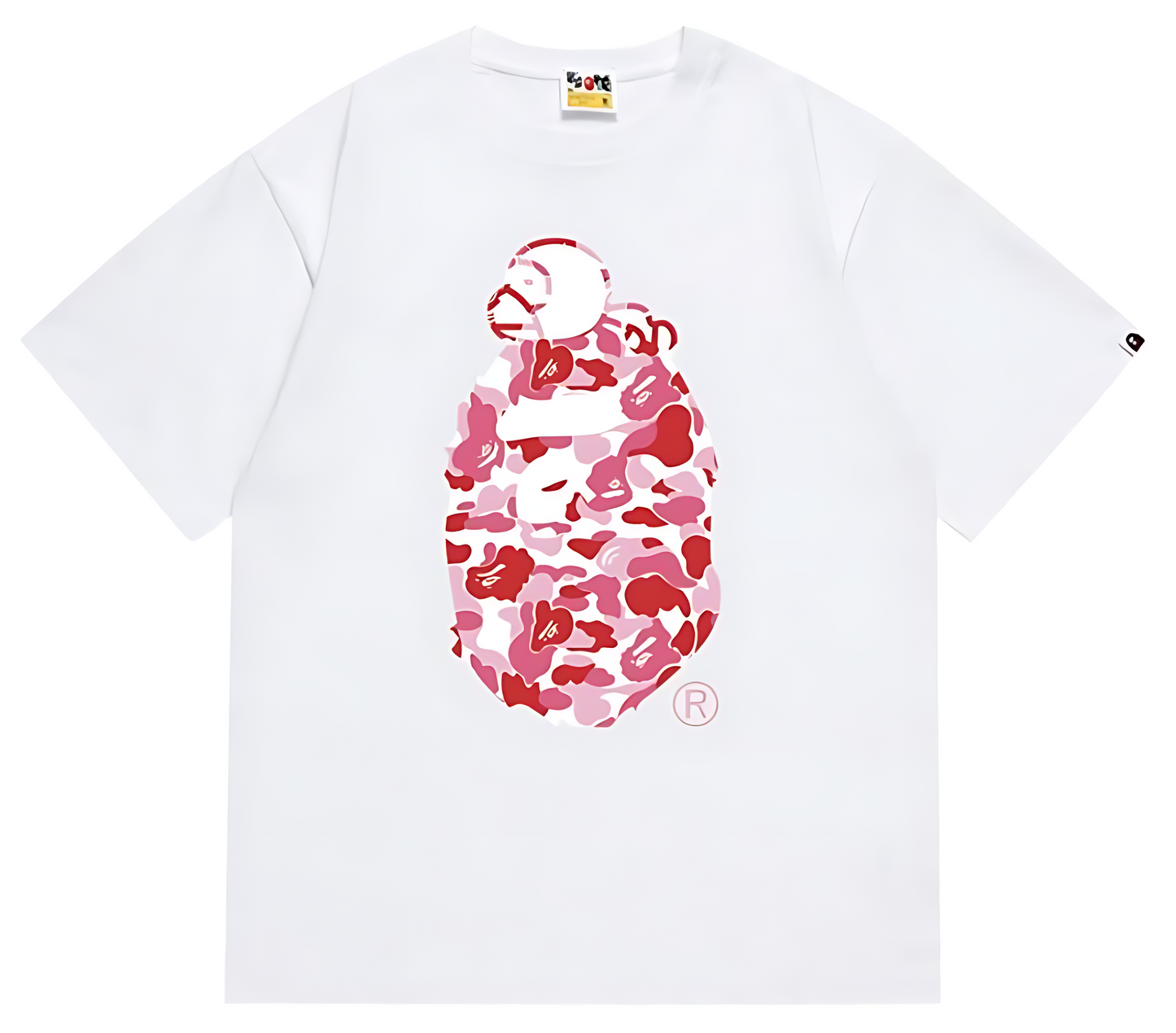A Bathing Ape Color Camo Milo On Big Ape Tee - Pink Camo