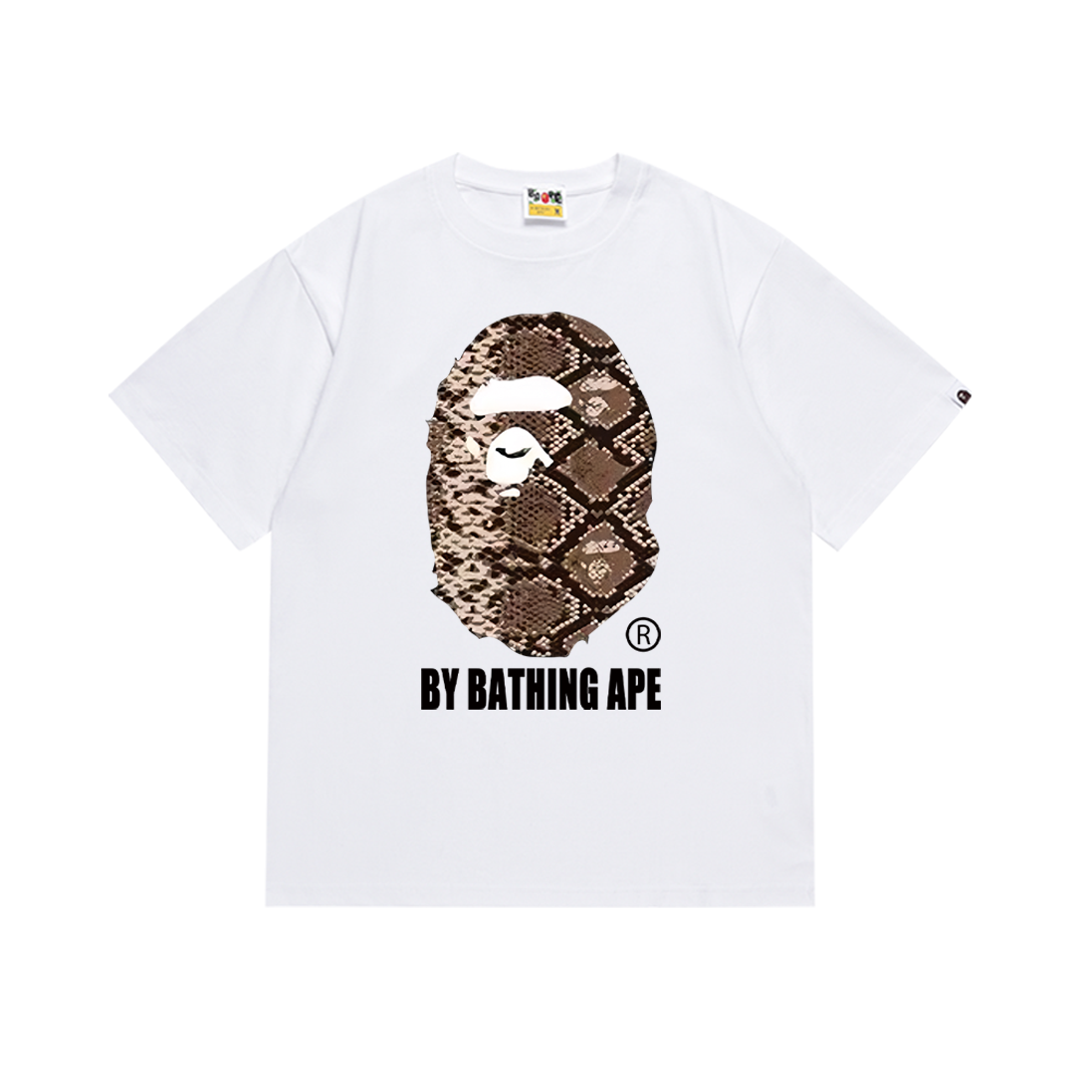 BAPE Snake Pattern By Bathing Ape Tee Black/White
